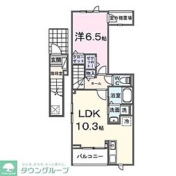 テルマエ大和 2階1LDKの間取り