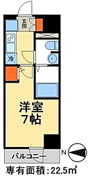 S-RESIDENCE松戸 5階1Kの間取り