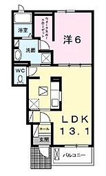 ランジェ 1階1LDKの間取り