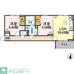 レジデンス新宿 2LDKの間取図画像