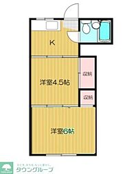 ネスト本塩 2Kの間取図画像