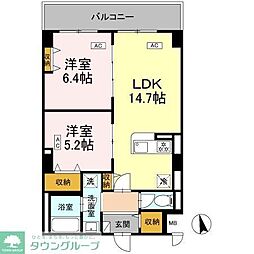 カスタリア西船橋II 2LDKの間取図画像