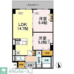 カスタリア西船橋II 2LDKの間取図画像