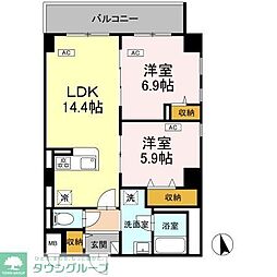 カスタリア西船橋II 2LDKの間取図画像