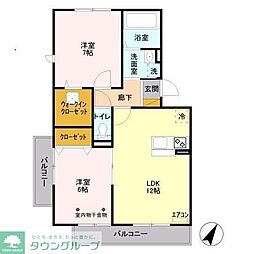 ルミエール 2LDKの間取図画像