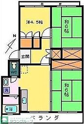 オークマ第三レジデンス 3DKの間取図画像