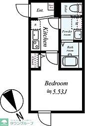 GRADUS松戸 1Kの間取図画像