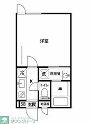 フェリシア行徳2 1Kの間取図画像