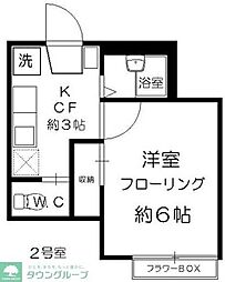 カーサ・フェリーチェ 1Kの間取図画像