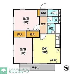 ハイム寿々 2DKの間取図画像