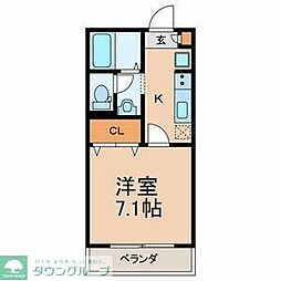 プラムハウス 1Kの間取図画像