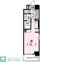 ラピスラズリ 1Kの間取図画像