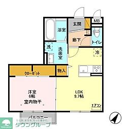 モアニおおたか 1LDKの間取図画像