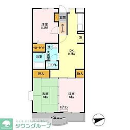 グランドール北小金 3DKの間取図画像