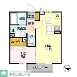 ハイブリッジ3 1LDKの間取図画像