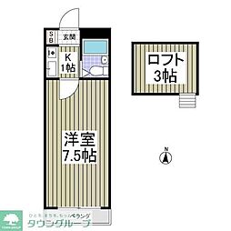 ニューパレス松戸 1Kの間取図画像