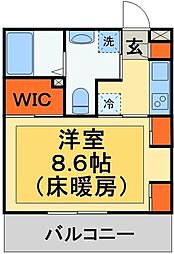 リブリ・クレイン柏 1Kの間取図画像