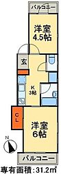 ぱるまつど 2Kの間取図画像