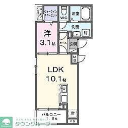 フロラージュ 1LDKの間取図画像