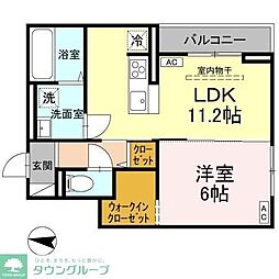 ソレイユ・イースト 1LDKの間取図画像