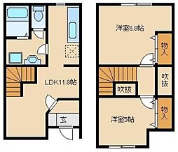 東武東上線 川越駅 バス10分 本丸御殿下車 徒歩5分の賃貸アパート 1階2LDKの間取り