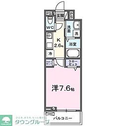 東武東上線 北坂戸駅 徒歩4分の賃貸アパート 3階1Kの間取り