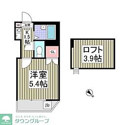 フリーダムA棟 1Kの間取図画像