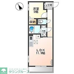 JR川越線 高麗川駅 徒歩13分の賃貸アパート 1階1LDKの間取り