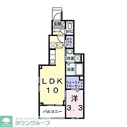 東武東上線 武蔵嵐山駅 徒歩4分の賃貸アパート 1階1LDKの間取り