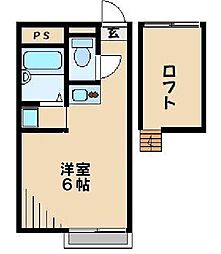 レオパレス初雁 1Kの間取図画像