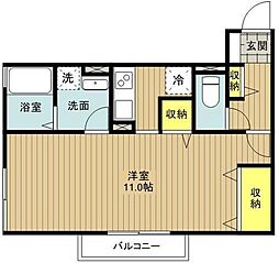 JR川越線 笠幡駅 徒歩20分の賃貸アパート 1階1Kの間取り