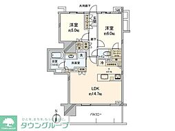 西武新宿線 本川越駅 徒歩2分の賃貸マンション 3階2LDKの間取り