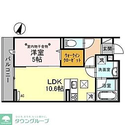 東武東上線 ふじみ野駅 徒歩8分の賃貸アパート 1階1LDKの間取り