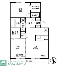 アステール 3階2LDKの間取り