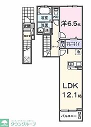東武東上線 若葉駅 バス15分 南戸守下車 徒歩1分の賃貸アパート 2階1LDKの間取り
