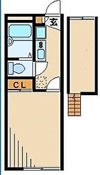 東武東上線 霞ヶ関駅 徒歩8分の賃貸アパート 1階1Kの間取り
