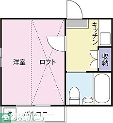 ラ・クール川越南大塚 1Kの間取図画像