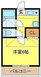 エクセル南大塚 1Kの間取図画像