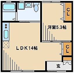 パルハウス 1LDKの間取図画像