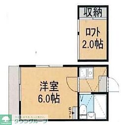 b'CASA坂戸6re-born ワンルームの間取図画像