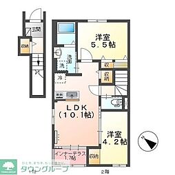 ソラーレ(東松山市松山町 アパートII期新築工事) 2LDKの間取図画像