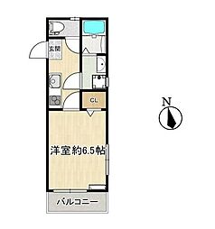 イーリス上福岡 1Kの間取図画像