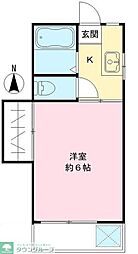 JR総武線 三鷹駅 バス19分 野崎下車 徒歩2分の賃貸アパート 2階1Kの間取り