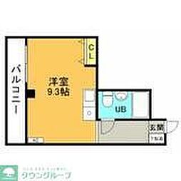 JR中央線 立川駅 徒歩7分の賃貸マンション 3階ワンルームの間取り