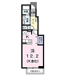多摩都市モノレール 甲州街道駅 徒歩11分の賃貸アパート 1階1Kの間取り