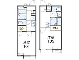 レオパレスSmileLife 1Kの間取図画像
