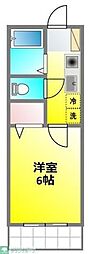 ミュゼハイツ 2階1Kの間取り