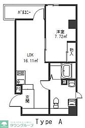多摩都市モノレール 立川北駅 徒歩2分の賃貸マンション 7階1LDKの間取り