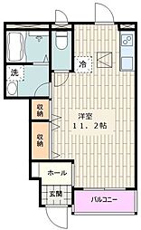京王線 平山城址公園駅 徒歩1分の賃貸アパート 1階ワンルームの間取り