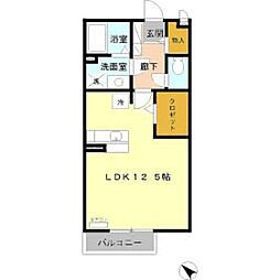 西武新宿線 武蔵関駅 徒歩18分の賃貸アパート 2階ワンルームの間取り